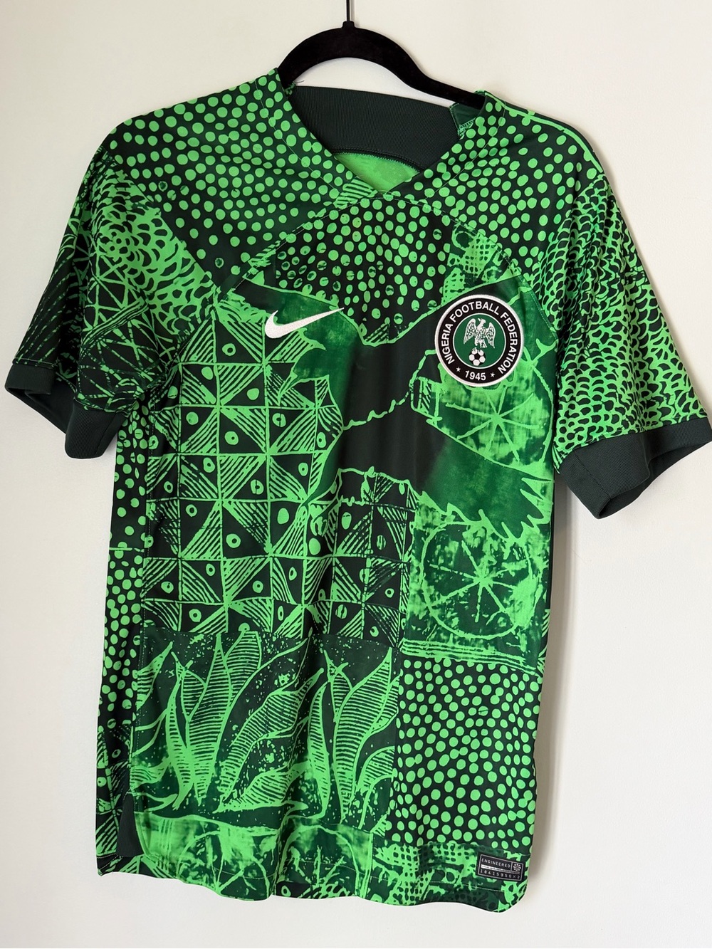 Nike Nigeria Soccer Jersey Small Green Dri-Fit Football Federation Pre Match